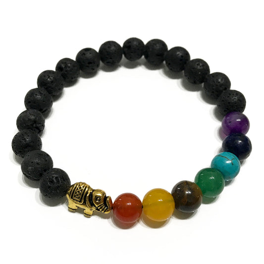 Lava Stone Diffuser Bracelet - Elephant Chakra