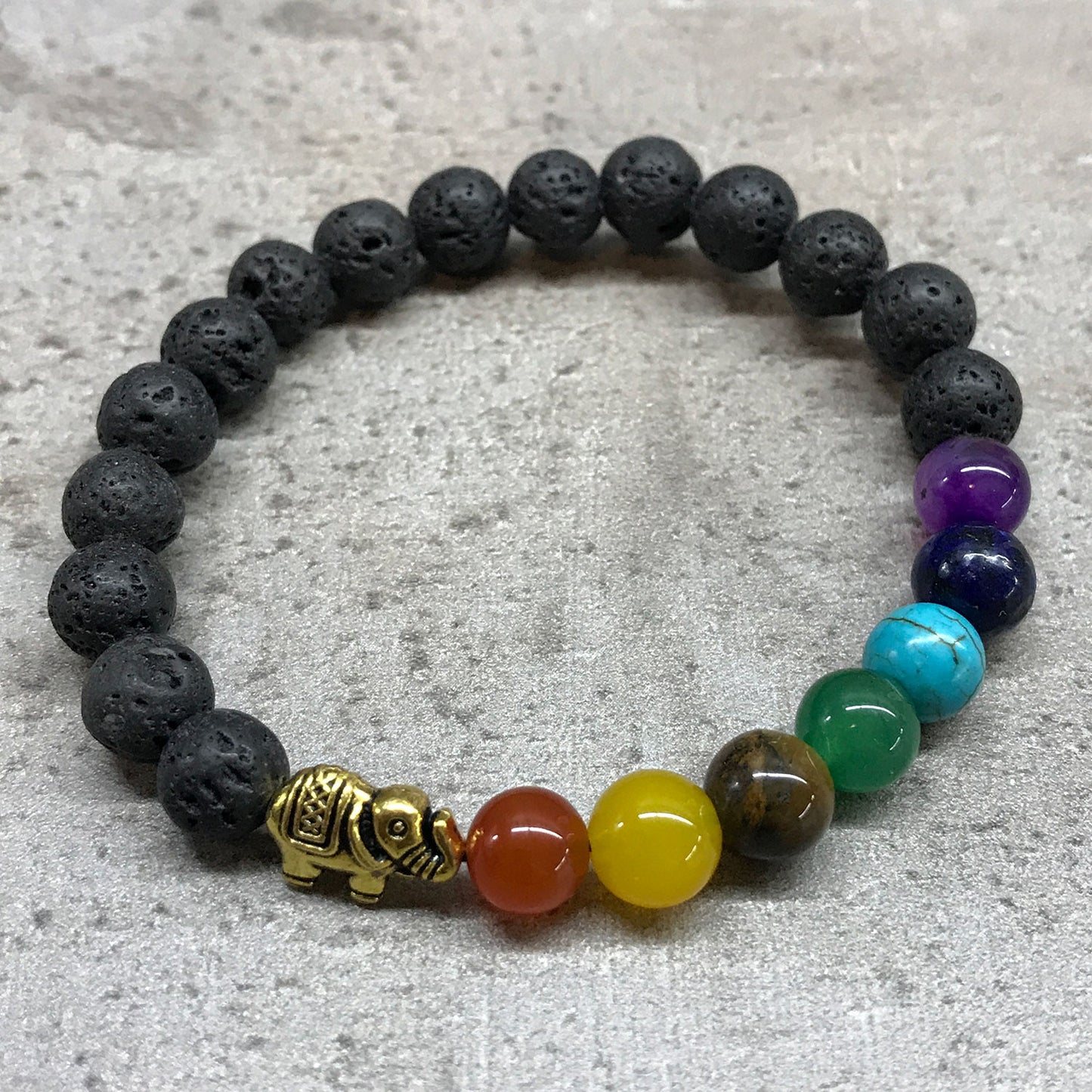 Lava Stone Diffuser Bracelet - Elephant Chakra