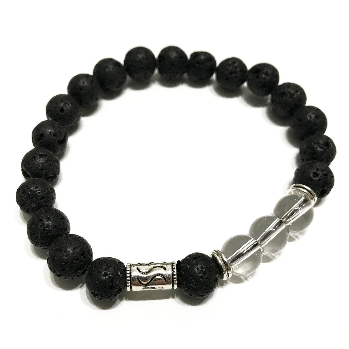 Lava Stone Diffuser Bracelet - Tribal Rock Quartz