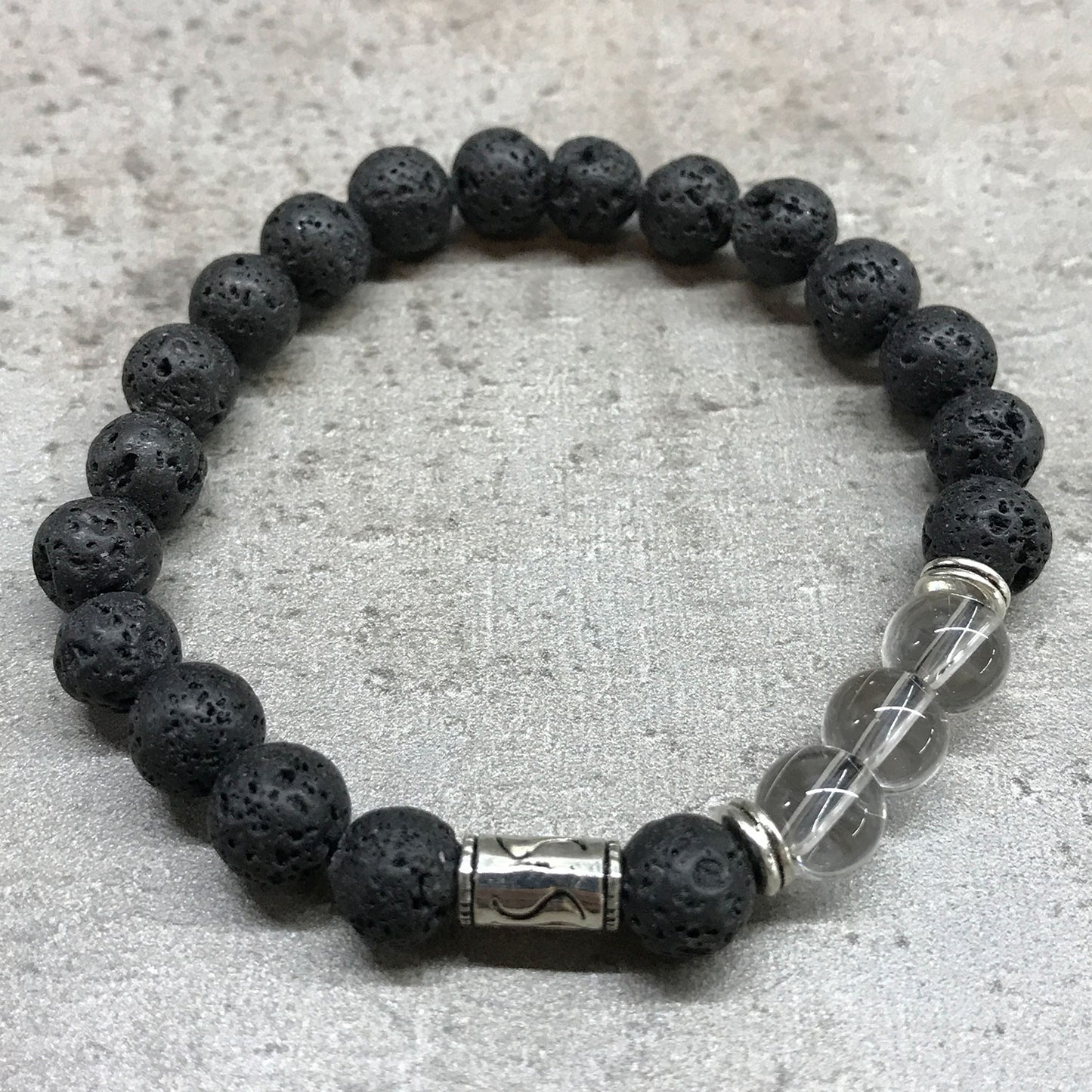 Lava Stone Diffuser Bracelet - Tribal Rock Quartz