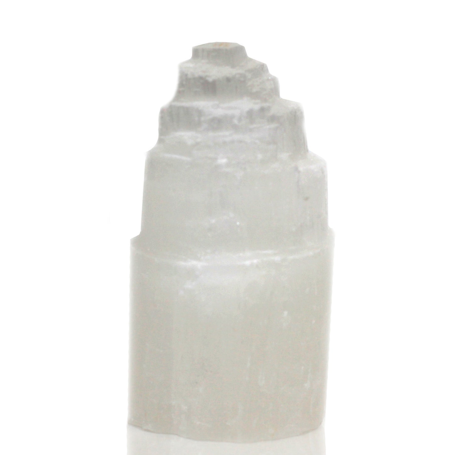 Natural Selenite Tower Lamp - 15 cm