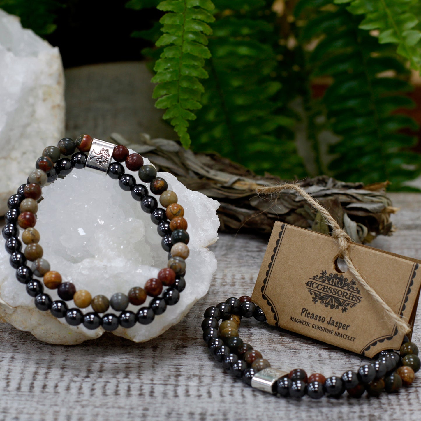 Magnetic Gemstone Bracelet - Picasso Jasper