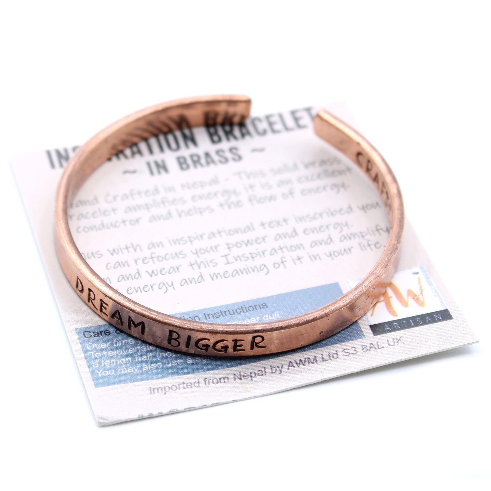 Inspiration Bangle - Brass or Copper