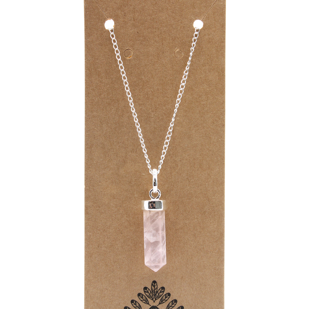 Classic Point Gemstone Pendant - Rose Quartz