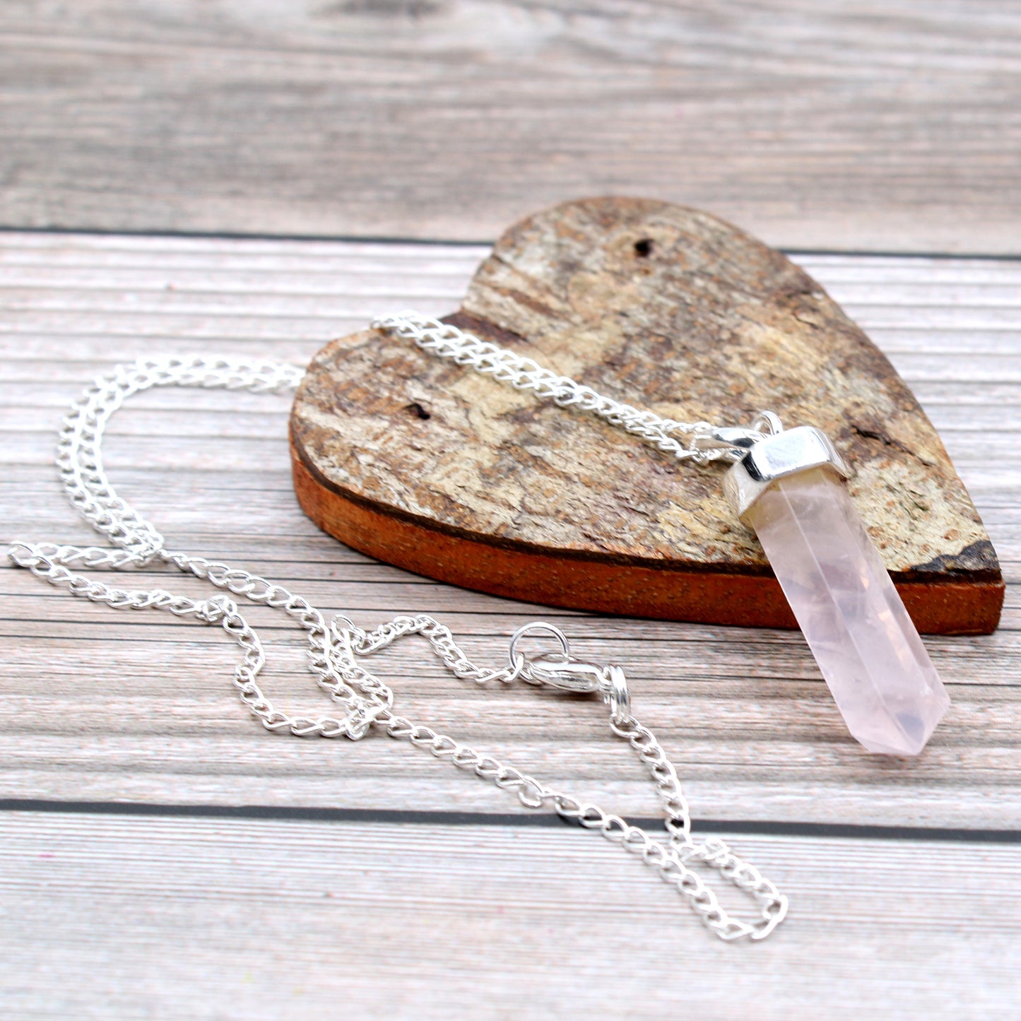 Classic Point Gemstone Pendant - Rose Quartz