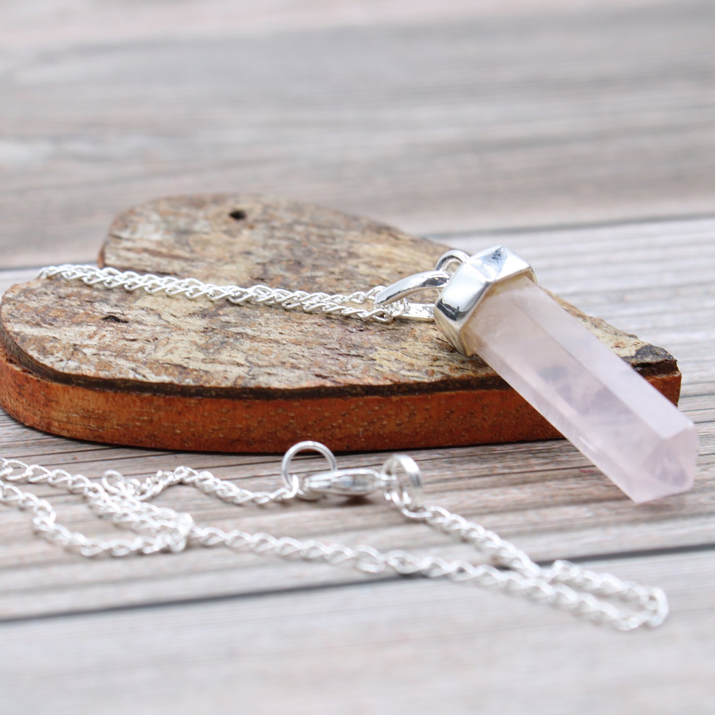 Classic Point Gemstone Pendant - Rose Quartz