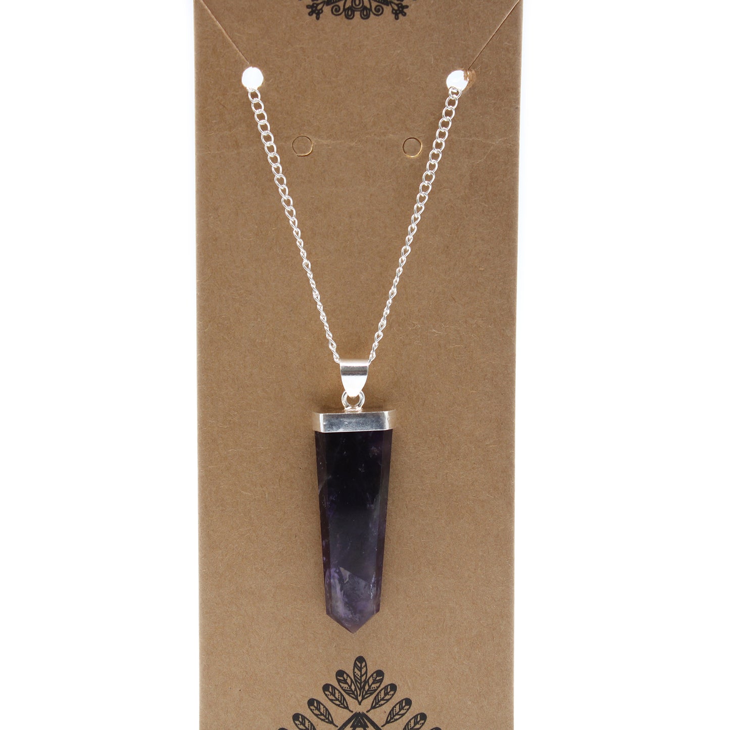 Flat Pencil Gemstone Pendant - Amethyst