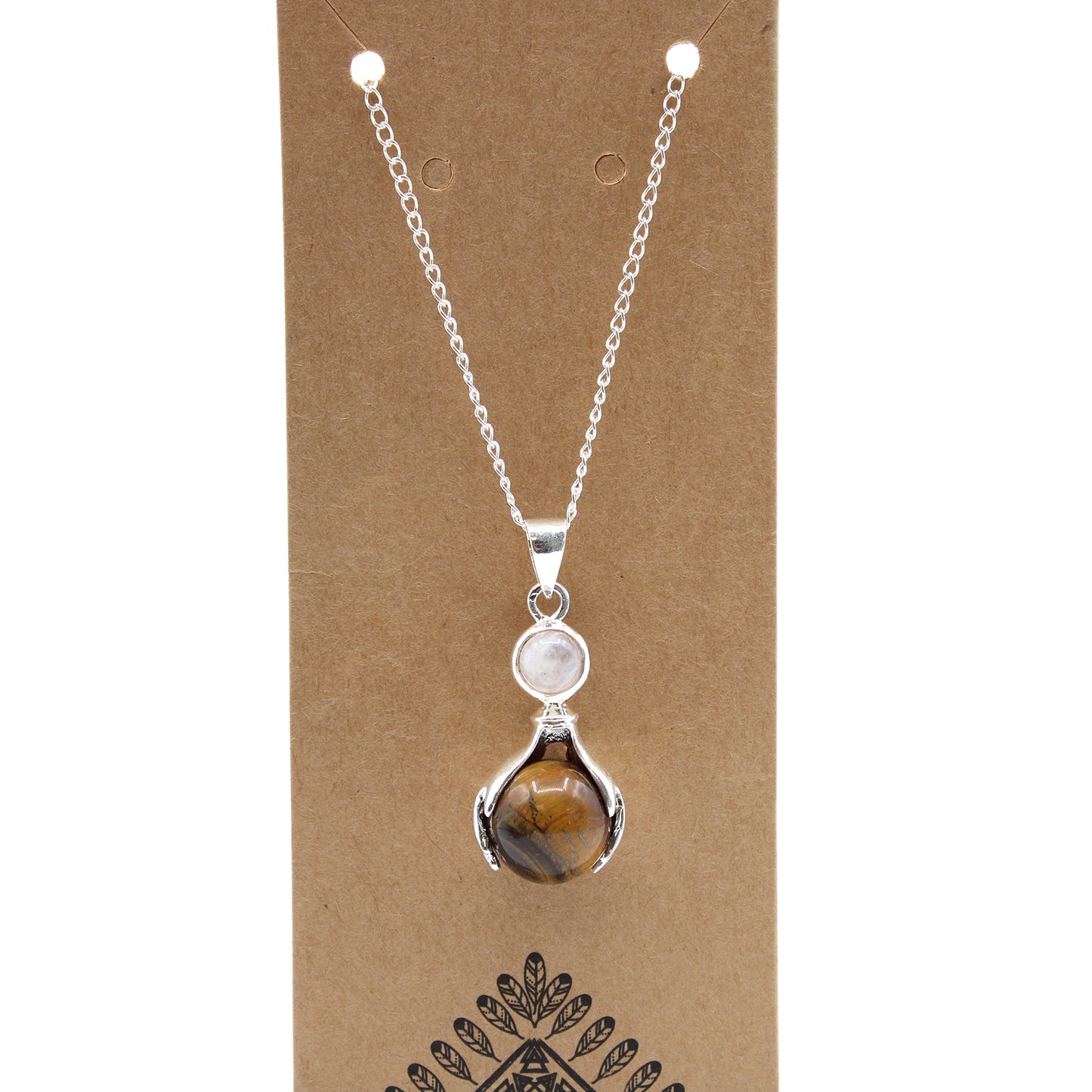 Hands Gemstone Pendant - Tiger Eye