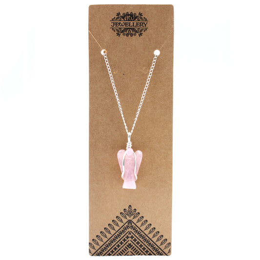 Guardian Angel Gemstone Pendant - Rose Quartz