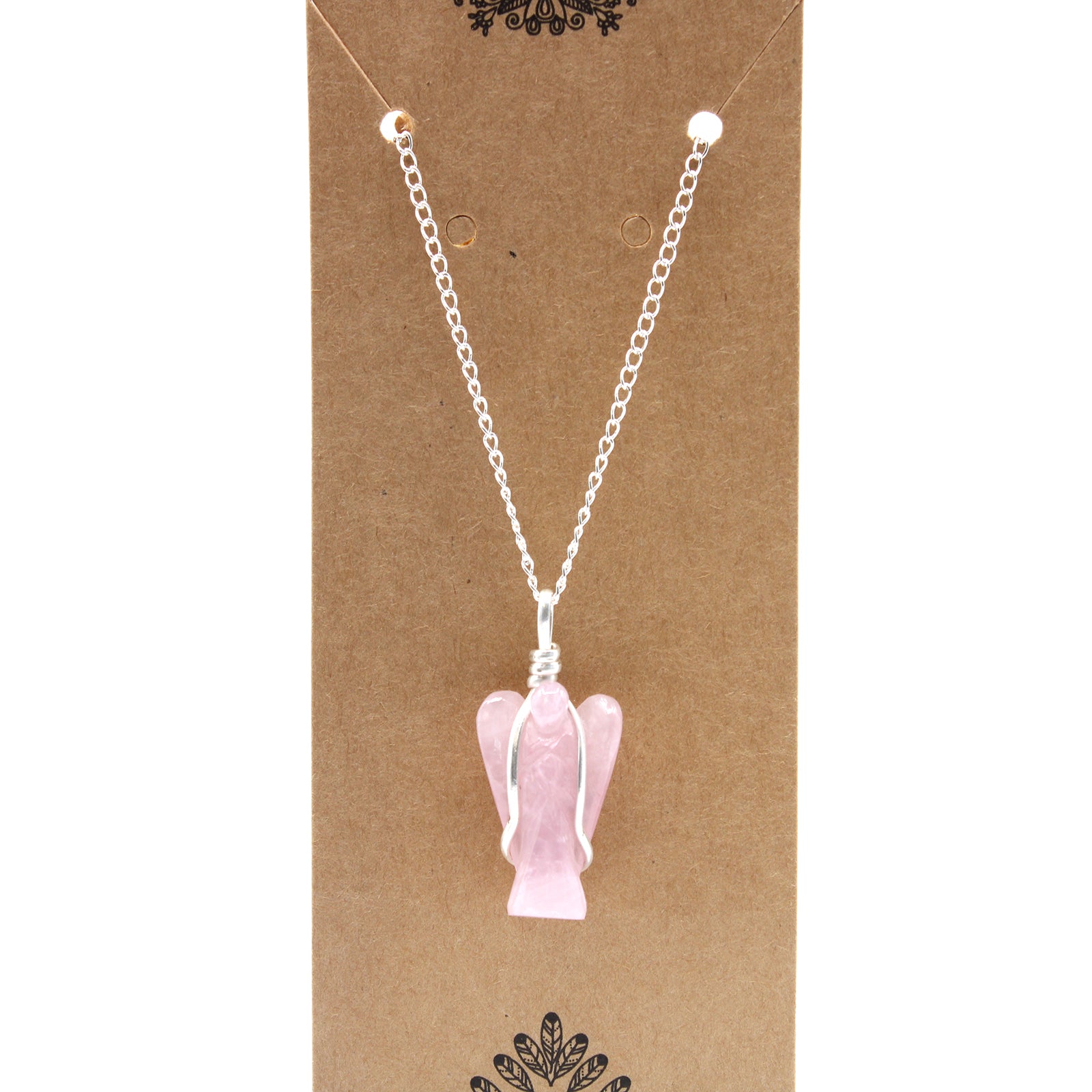 Guardian Angel Gemstone Pendant - Rose Quartz