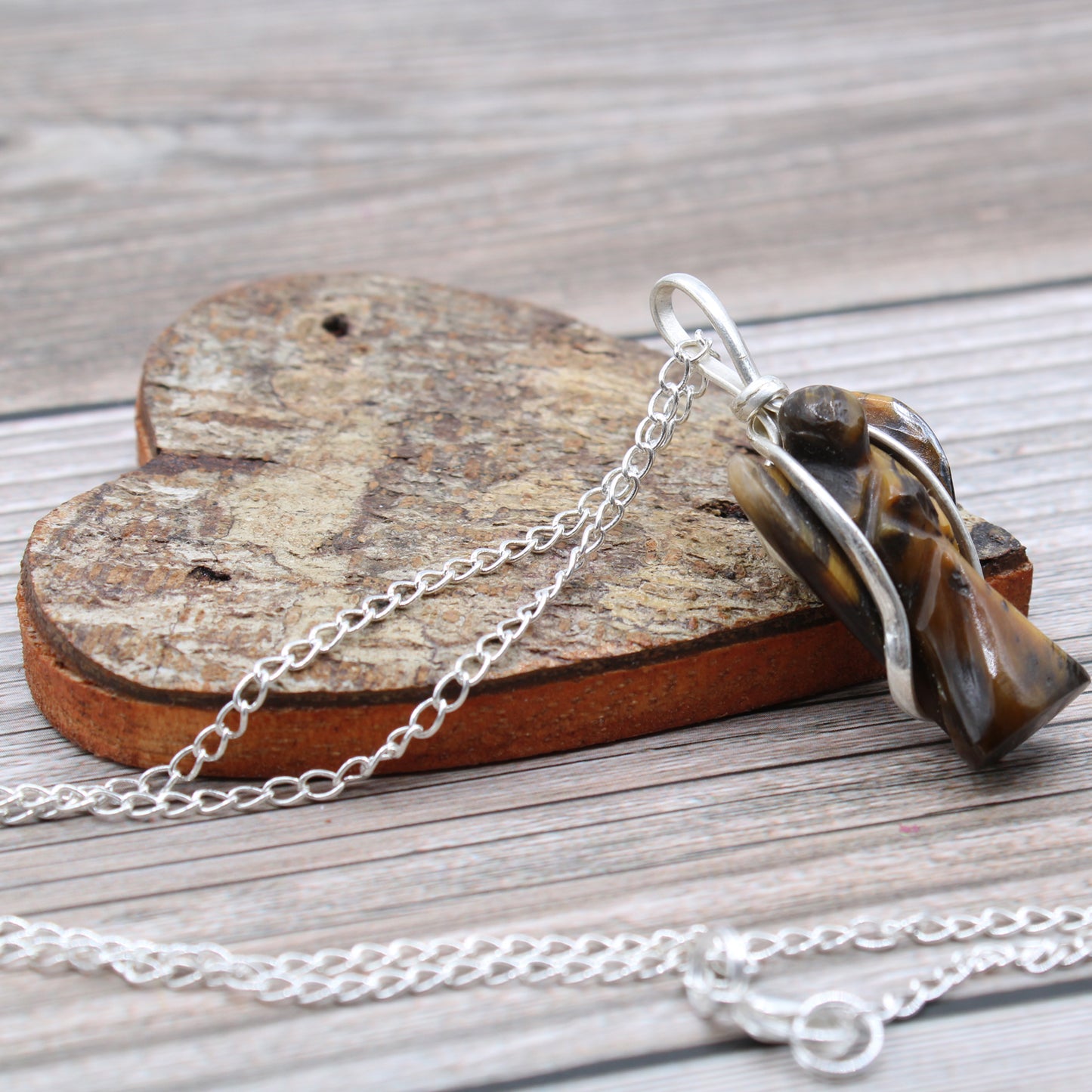 Guardian Angel Gemstone Pendant - Tiger Eye