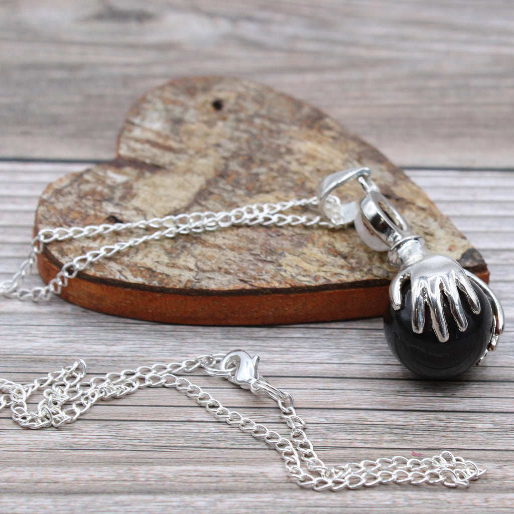 Healing Hands Gemstone Pendant - Black Agate