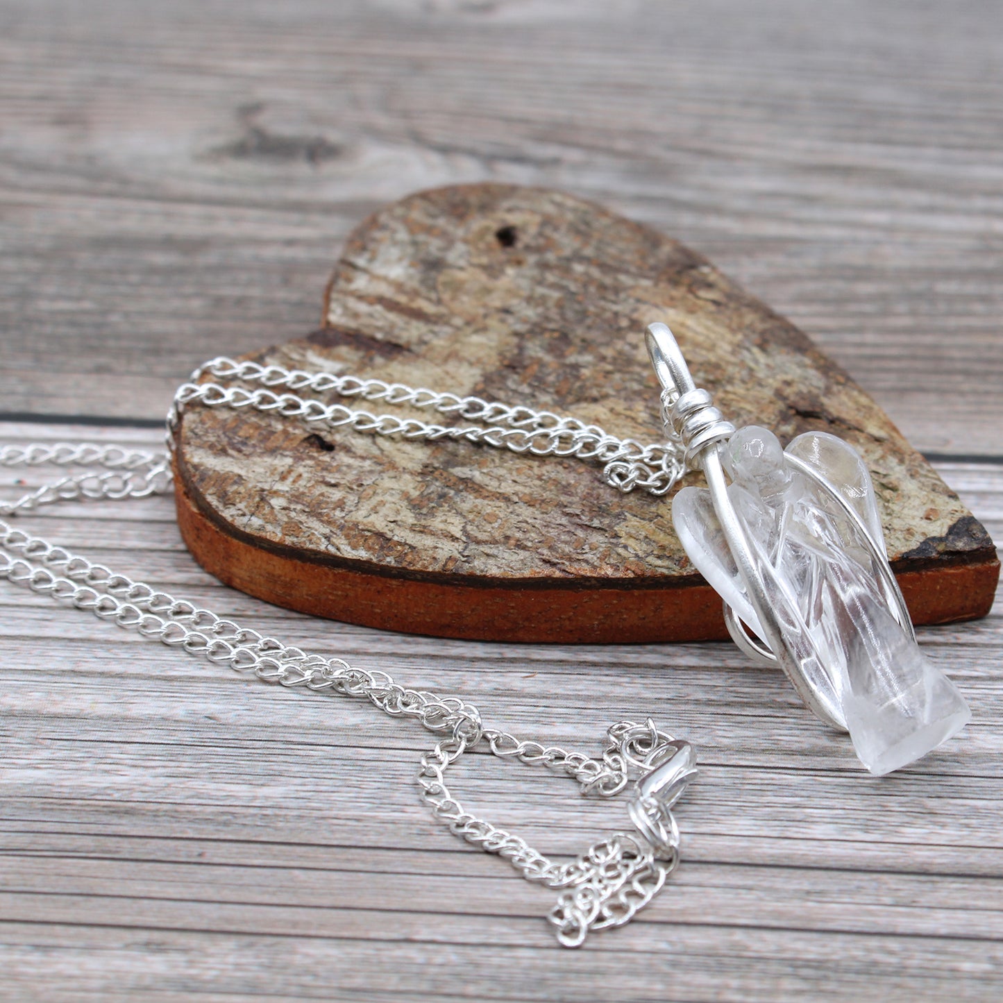 Guardian Angel Gemstone Pendant - Clear Quartz