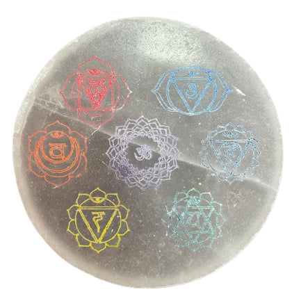 Medium Charging Plate 10cm - Chakra Design - With Colour