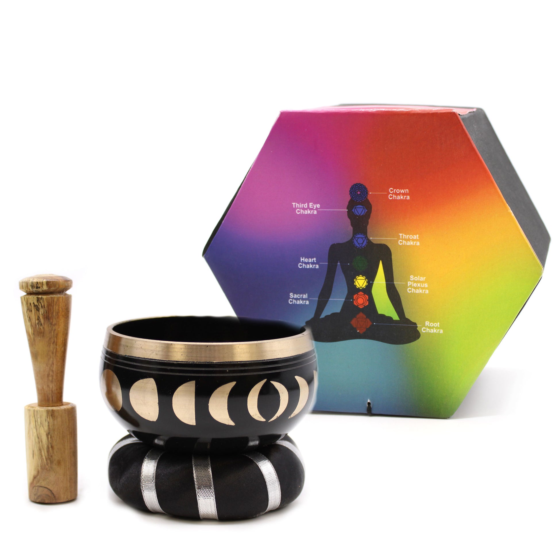 Moon Phase Singing Bowl Set - Black 10.7cm