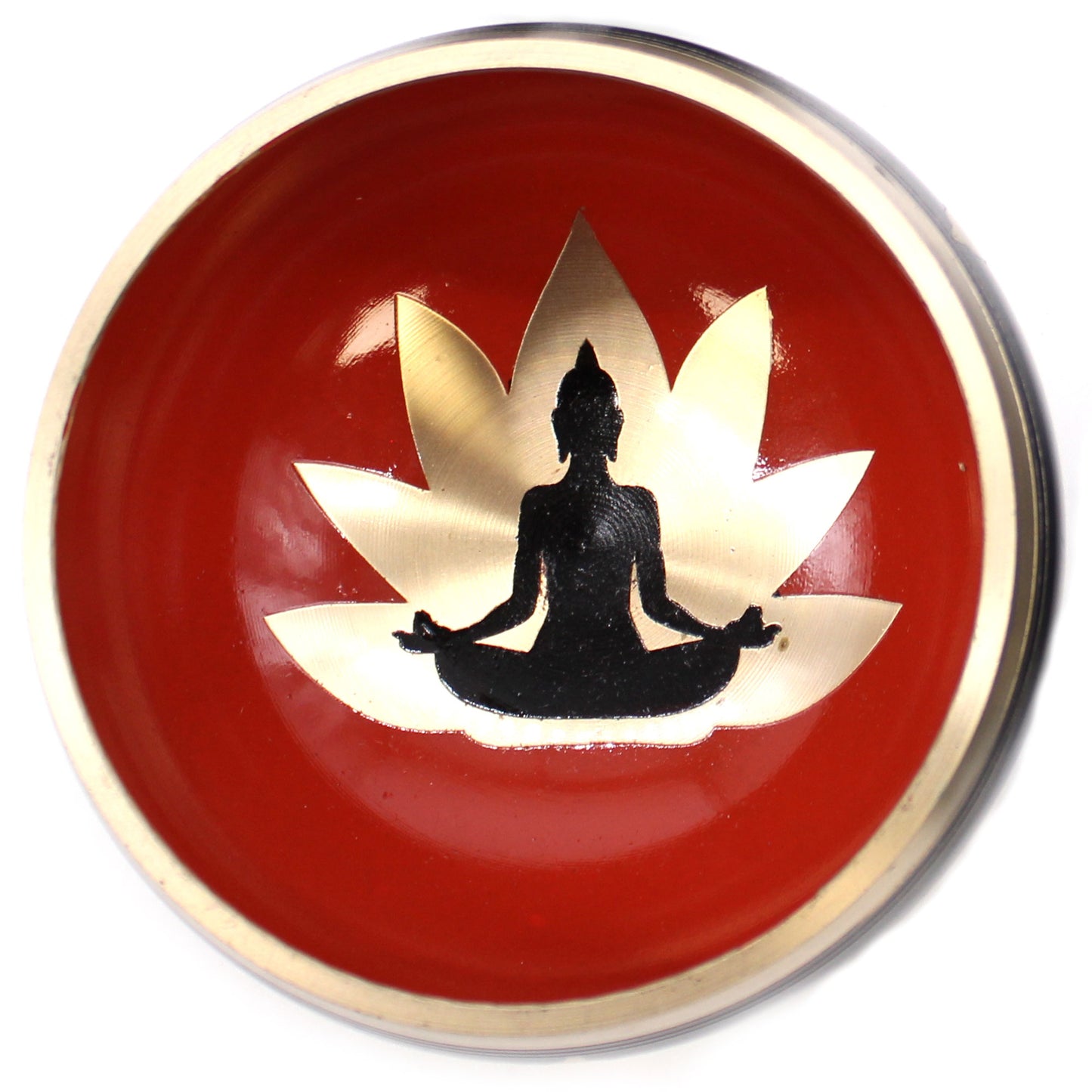 Buddha Singing Bowl Set - Black/Orange 10.7cm