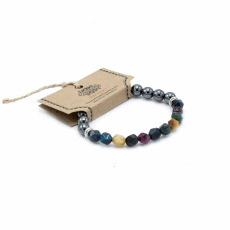 Faceted Gemstone Bracelet - Magnetic Rainbow