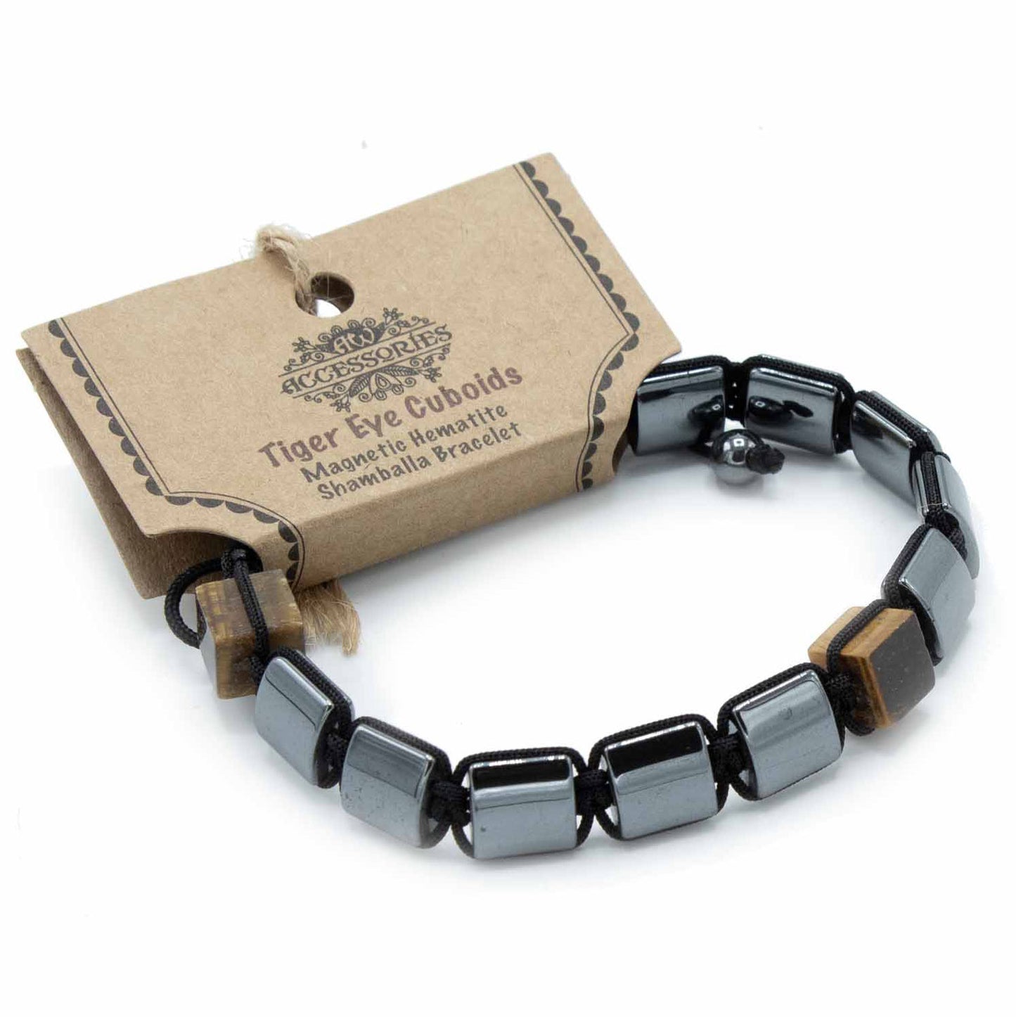 Magnetic Hematite Shamballa Bracelet -  With Tiger Eye