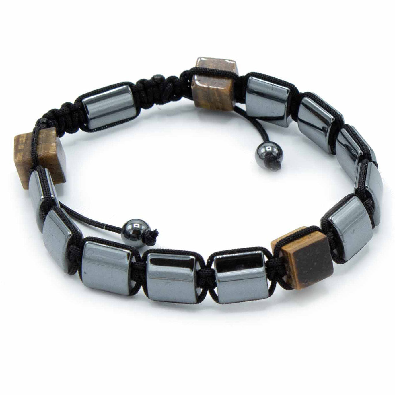 Magnetic Hematite Shamballa Bracelet -  With Tiger Eye