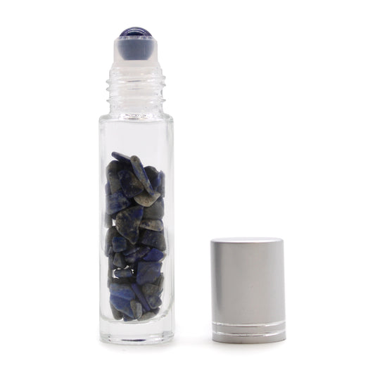 Gemstone Essential Oil Roller Bottle - Sodalite  - Silver Cap