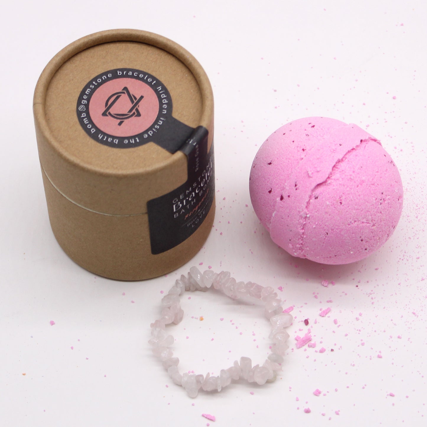 Rose Quartz Gemstone Bracelet Bath Bomb