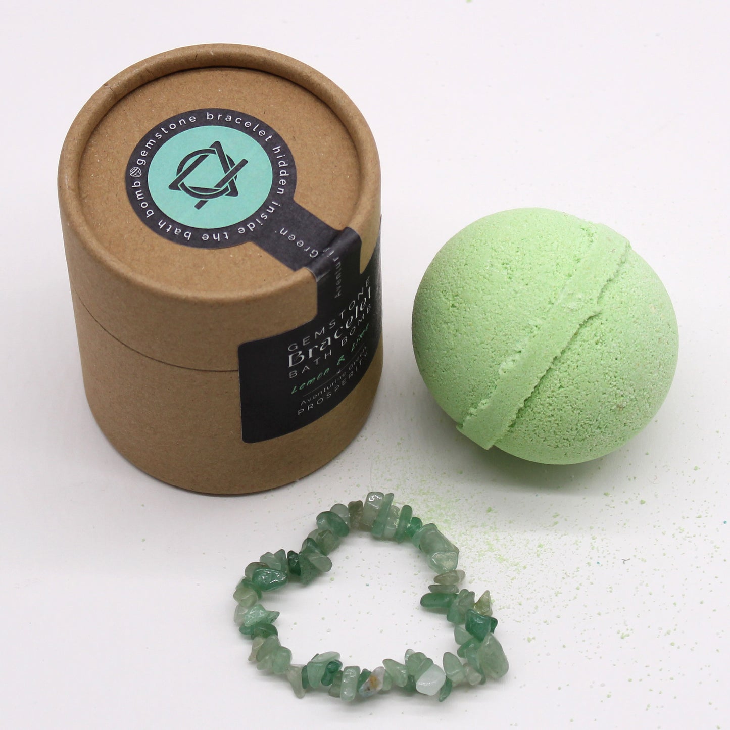 Green Aventurine Gemstone Bracelet Bath Bomb