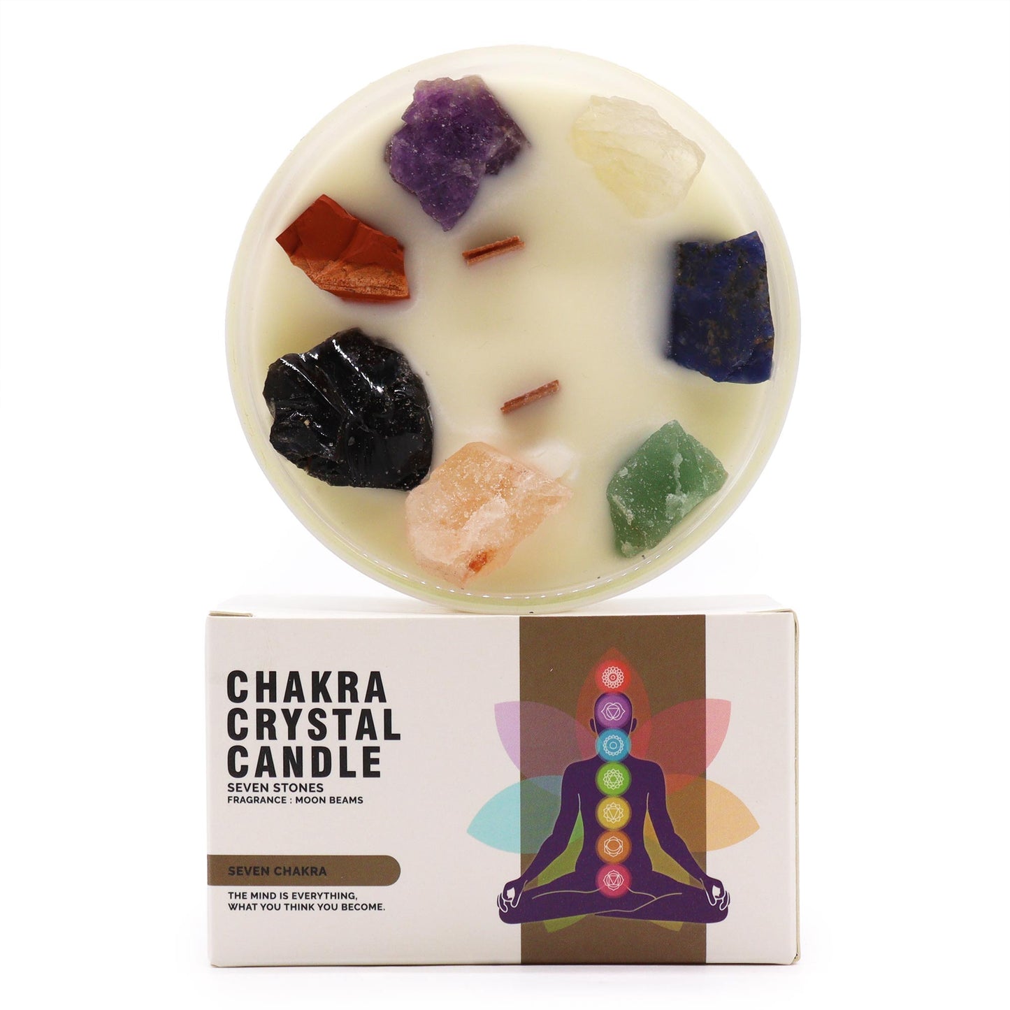 Large Chakra Crystal Candle - Seven Chakra