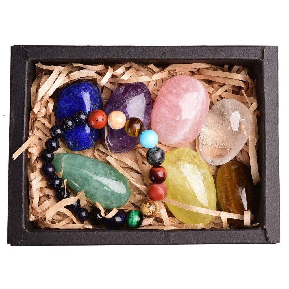 8 Piece Healing Stone and Bracelet Gift Set