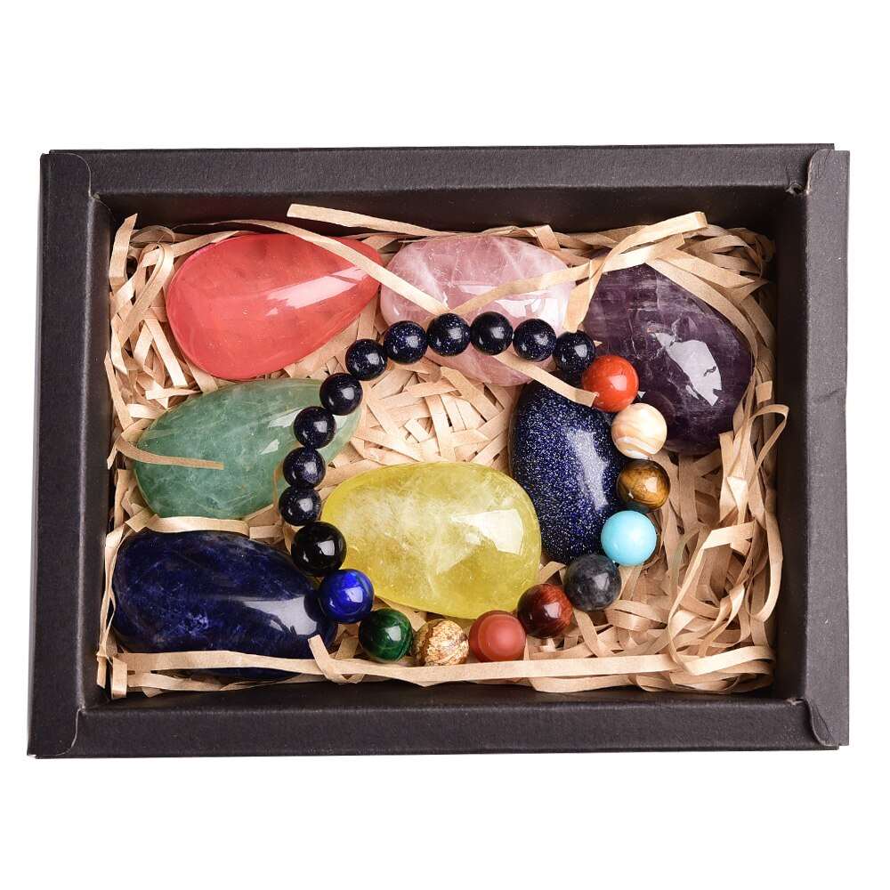 8 Piece Healing Stone and Bracelet Gift Set