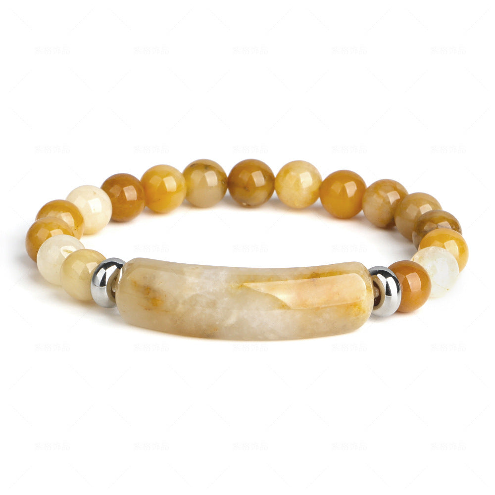 Natural Stone Bar and Beads Bracelet