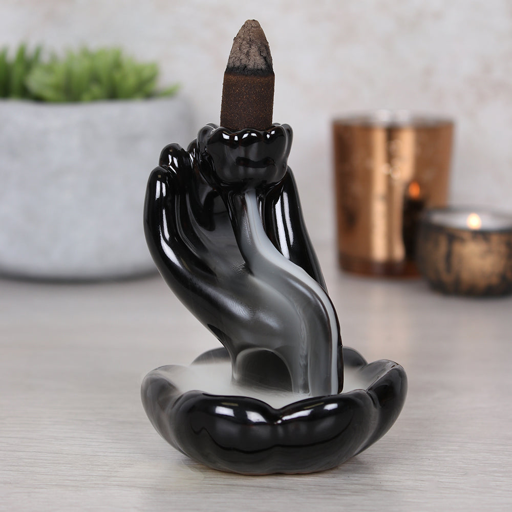 Hand Lotus Flower Backflow Incense Burner