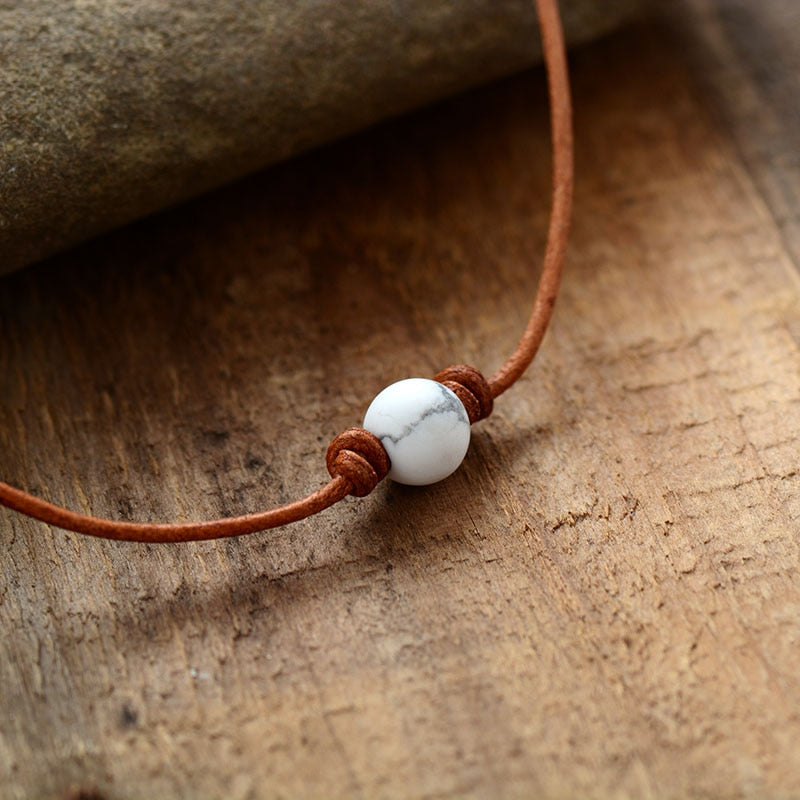 Minimalist Gemstone Bead Choker