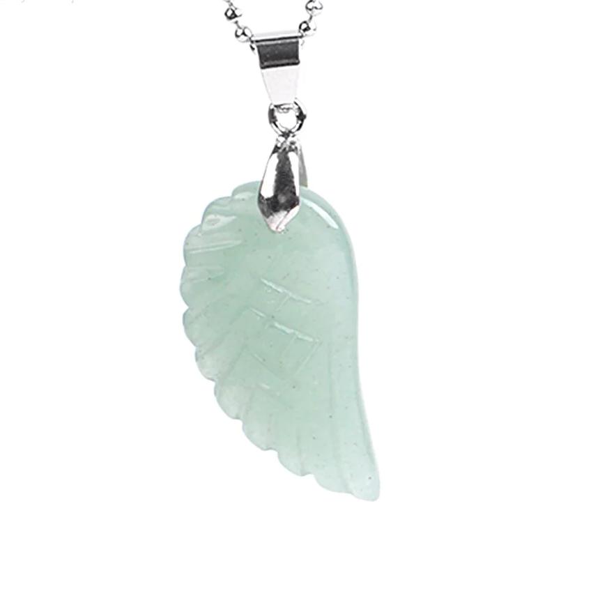 Natural Gemstone Angel Wing Necklace