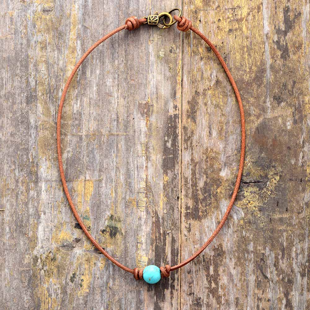 Minimalist Gemstone Bead Choker