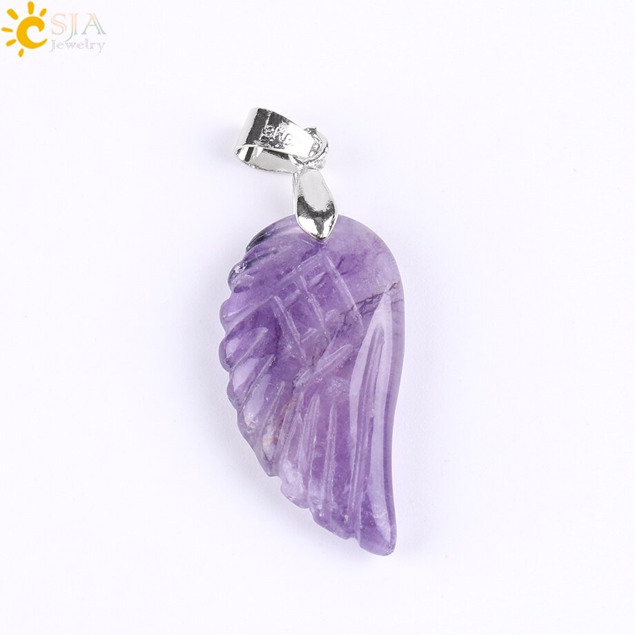 Natural Gemstone Angel Wing Necklace