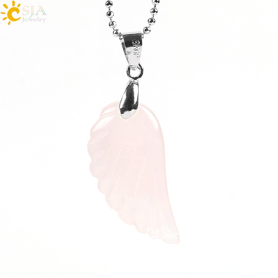 Natural Gemstone Angel Wing Necklace