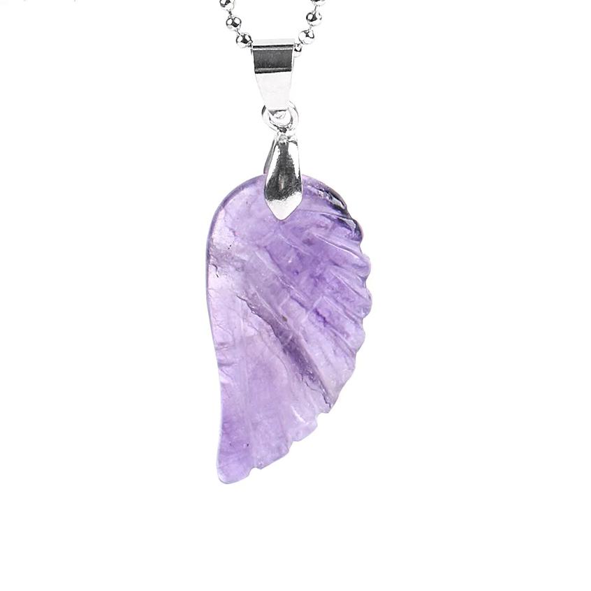 Natural Gemstone Angel Wing Necklace