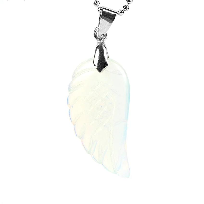 Natural Gemstone Angel Wing Necklace