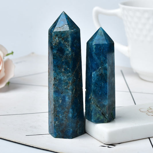 Dark Blue Apatite Natural Crystal Point