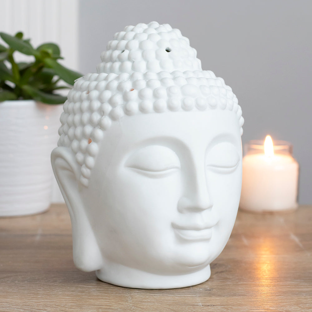 Large White Buddha Oil Burner