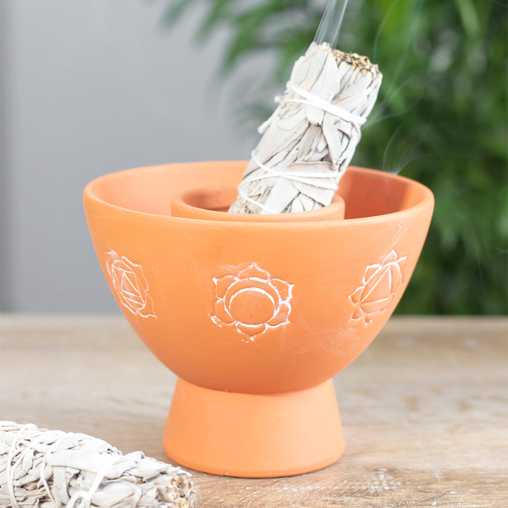 Chakras Terracotta Smudge Bowl