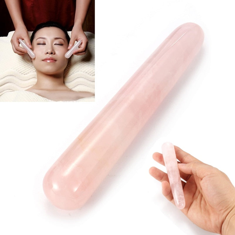 Natural Rose Quartz Gua Sha Massage Wand