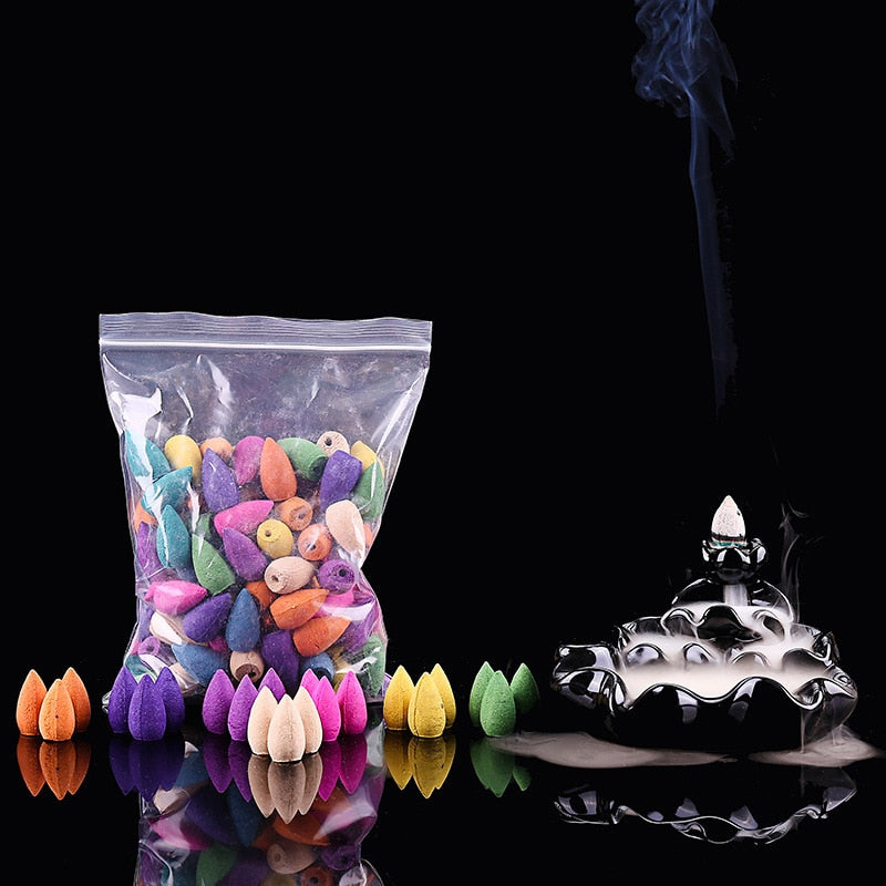 100Pcs Mixed Backflow Incense Cones for Backflow Incense Burner