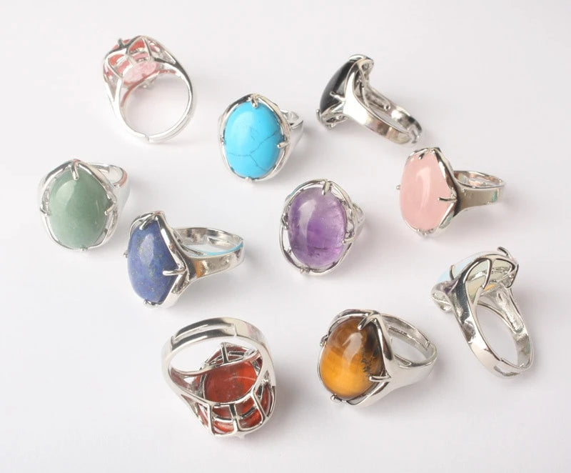 Silver Plated Polished Gemstone Ring