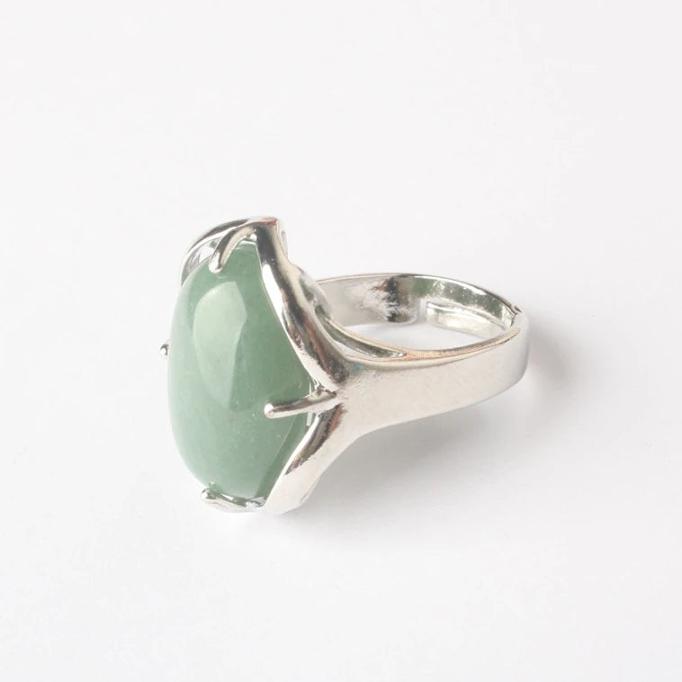 Silver Plated Polished Gemstone Ring