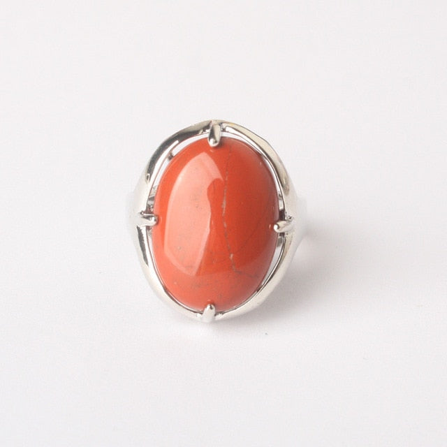 Silver Plated Polished Gemstone Ring