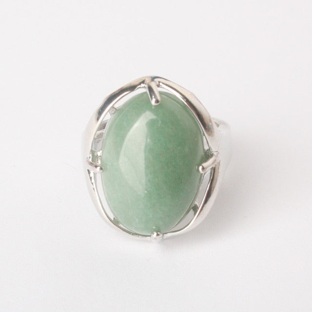 Silver Plated Polished Gemstone Ring