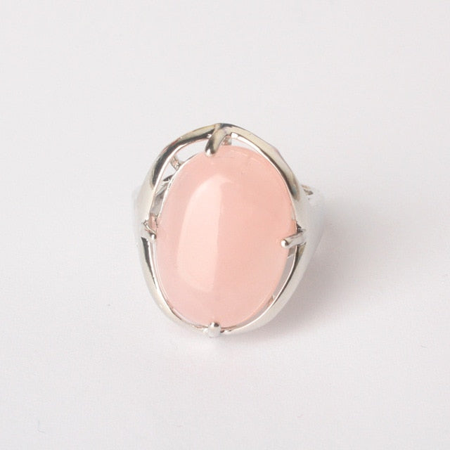 Silver Plated Polished Gemstone Ring