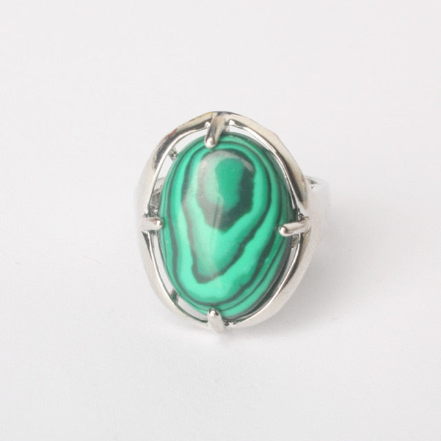Silver Plated Polished Gemstone Ring