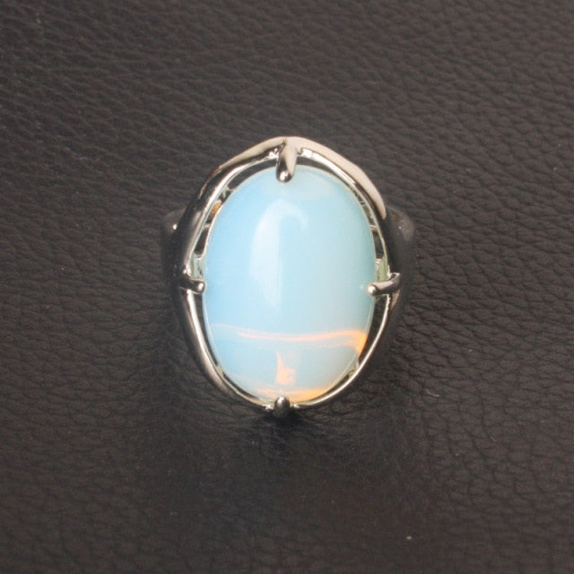 Silver Plated Polished Gemstone Ring